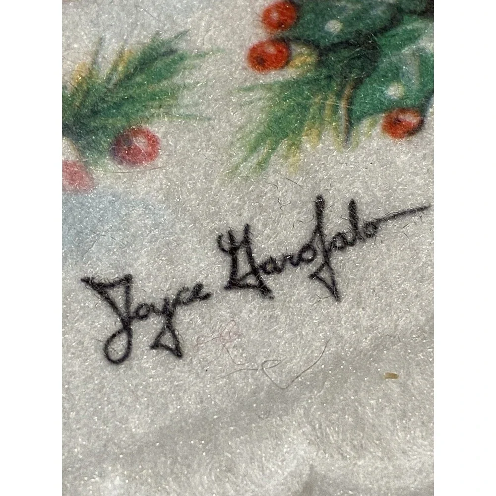 Rennoc Joyce Garofalo Felt Christmas Tree Skirt 35” Santa’s Toy Factory Vintage